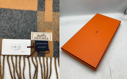 HERMES エルメス Hパッサン カシミヤマフラー 中古 D4
