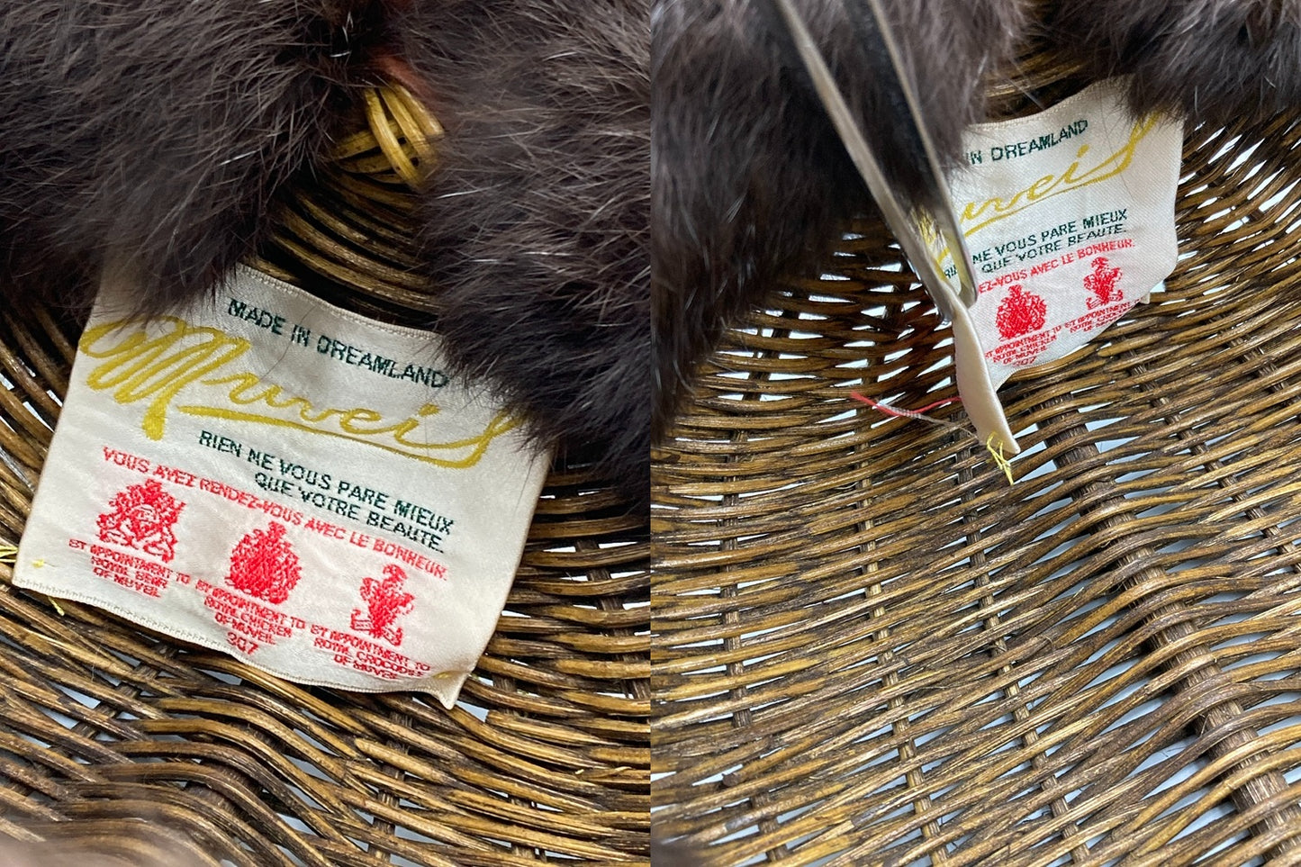 muveil ミュベール ラビットファー かごバッグ 中古 D4