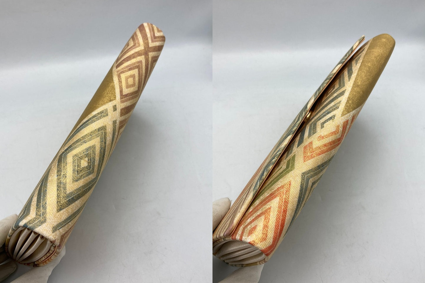 友禅 新綾箔 露錦 和装バッグ 中古 D4