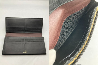 dunhill ダンヒル レザー 2つ折り長財布 ブラック メンズ 中古 D4