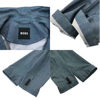BOSS ヒューゴボス P-Hanry ジャケット&パンツ スーツ上下セット メンズ スリムフィット セットアップ  ストレッチ 軽量 メッシュ ブルー 46/48サイズ 50513913 中古 T1
