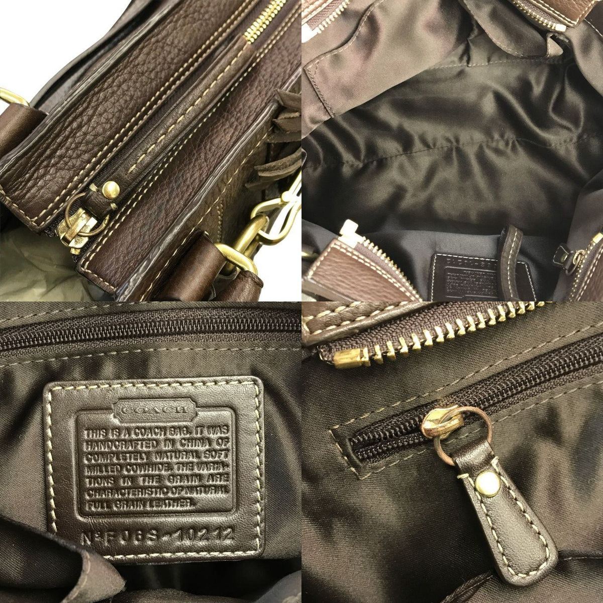 COACH コーチ ハンドバッグ レディース レザー トートバッグ ベルトデザイン ブラウン 10212 中古 T1