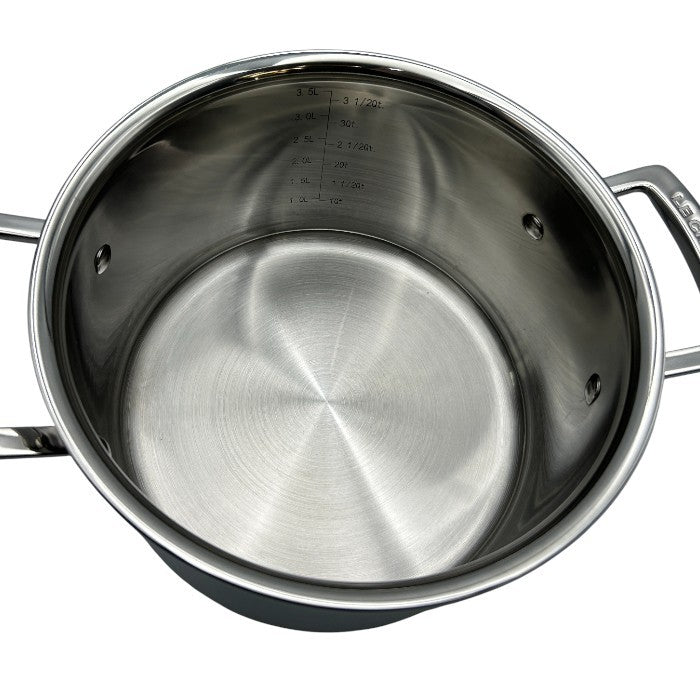 LE CREUSET ル・クルーゼ 4.0L 20cm 両手 鍋 ステンレス 調理器具 料理 IH 直火 キッチンツール 中古 W４