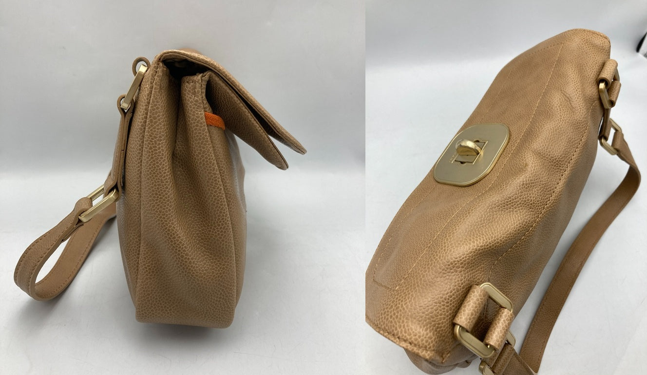 LONGCHAMP ロンシャン レザー ターンロック ショルダーバッグ 中古 D4