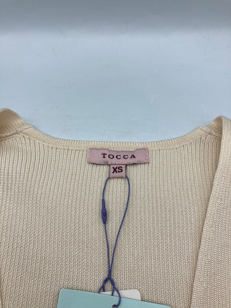 TOCCA トッカ エコファー付き ボレロ カーディガン 488445 サイズXS アイボリーピンク 中古 D4