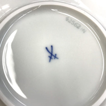 Meissen マイセン ロイヤルブロッサム カップ＆ソーサー 180ml ペア 2客 ホワイト コーヒー 立体 花レリーフ C/S 中古 T1