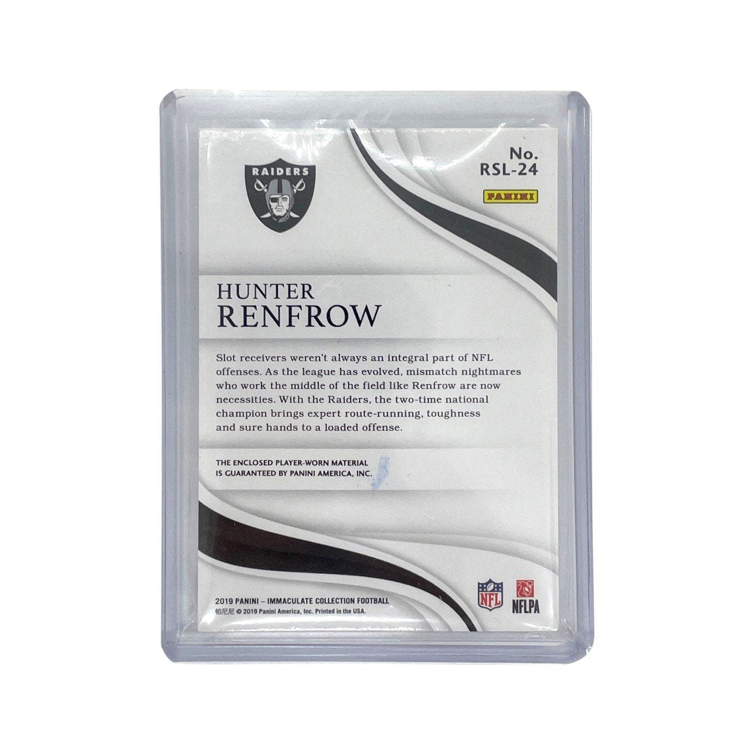 PANINI NFLカード IMMACULATE COLLECTION ROOKIE PIGSKIN LOGO HUNTER RENFROW RAIDERS One of One #RSL-24 中古 IT1