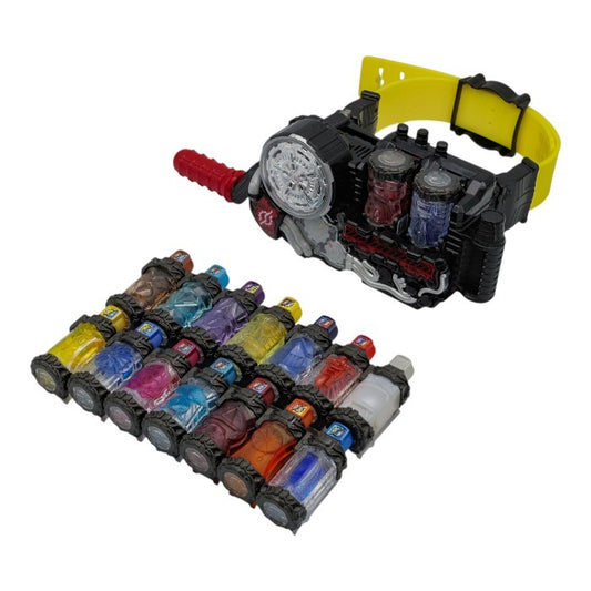 BANDAI 仮面ライダービルド 変身ベルト DXビルドドライバー&フルボトル14本セット 中古 a1