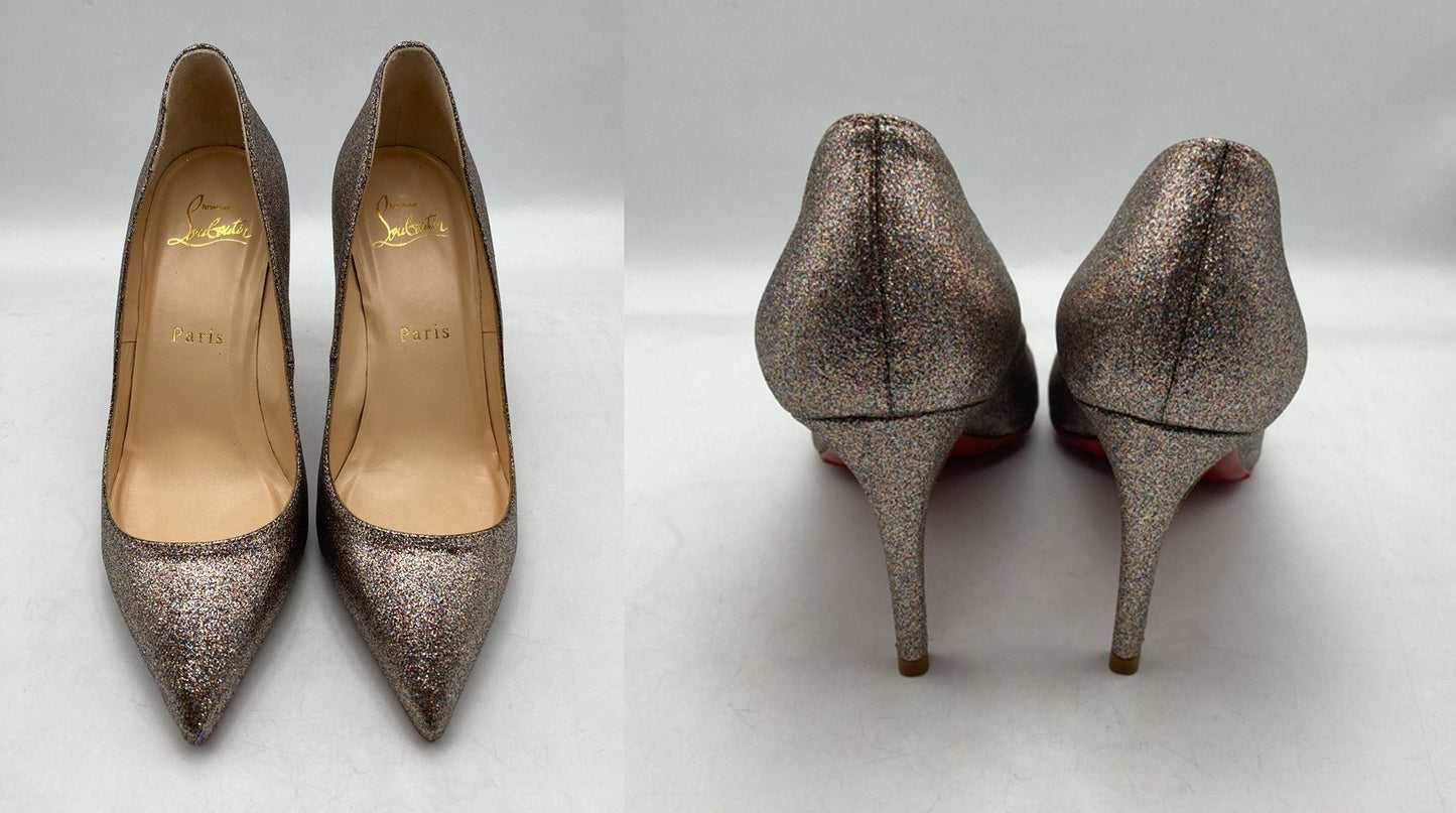 Christian Louboutin クリスチャンルブタン ピガール 85 グリッター ミニ パンプス サイズ35.5 レディース 中古 D4