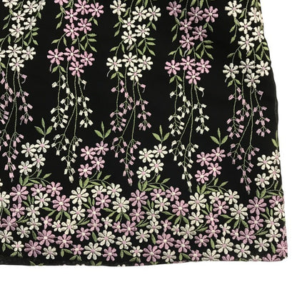 TOCCA トッカ ワンピース レディース 春夏 ノースリーブ 膝丈 花柄 総柄 ドレス 刺繍 ブラック OPTOKA0902 中古 T1