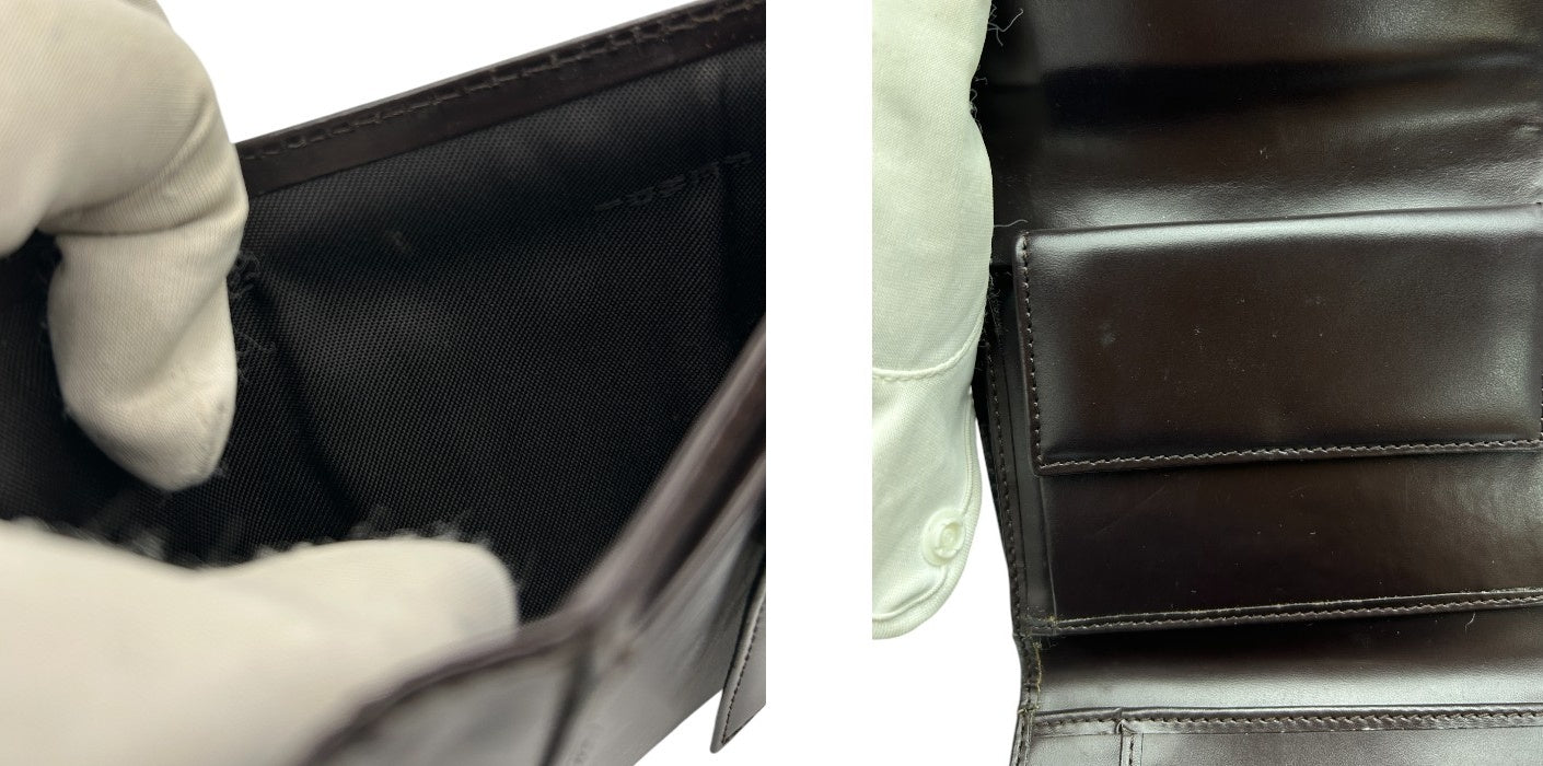 FENDI フェンディ ズッカ 財布 三つ折り ブラウン レディース ブランド コンパクト レザー ウォレット 中古 W４