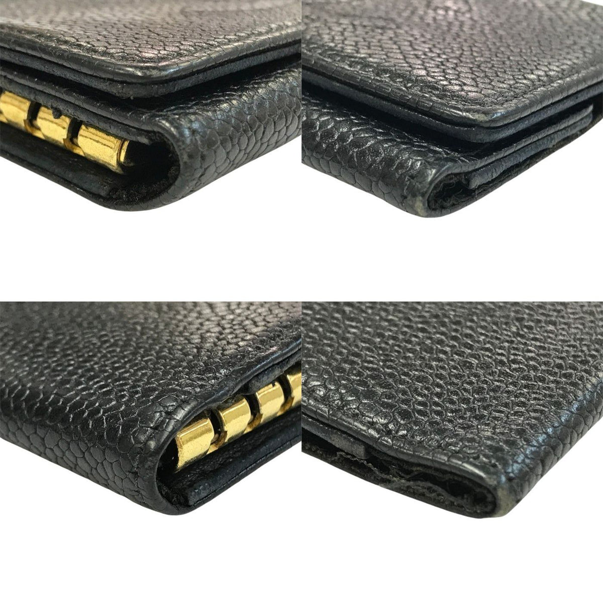 CHANEL シャネル キャビアスキン キーケース レザー 6連 ココマーク ゴールド金具 ブラック 中古 T1