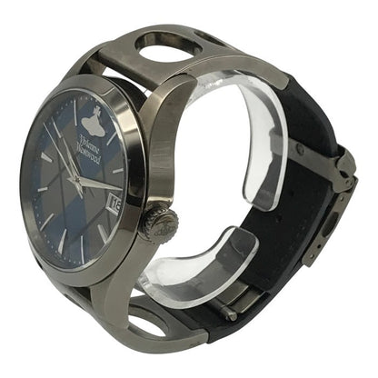 Vivienne Westwood ヴィヴィヴァンウエストウッド 腕時計 メンズ アナログ クォーツ デイト SS オーブ アーガイル グレー VW-24B9 中古 T1