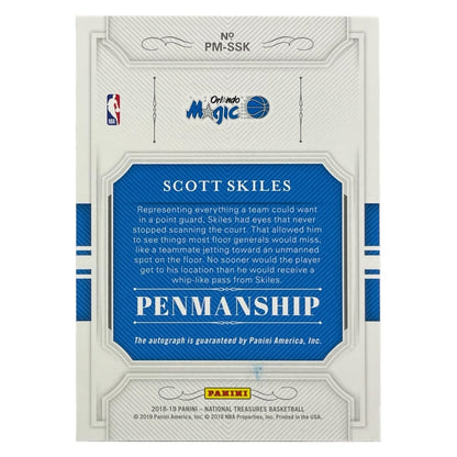 PANINI NBAカード NATIONAL TREASURES SCOTT SKILES ORLANDO MAGIC /99 #PM-SSK 中古 IT2