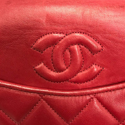 CHANEL シャネル マトラッセ ショルダーバッグ レディース ラムスキン ゴールドチェーン ココマーク ヴィンテージ レッド 中古 T1