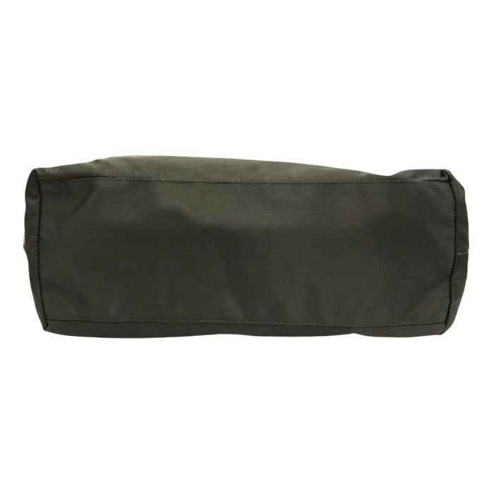 PRADA プラダ トートバッグ レディース リボン ロゴ ナイロン レザーハンドル 三角プレート A4収納可 ブラック 中古 T1