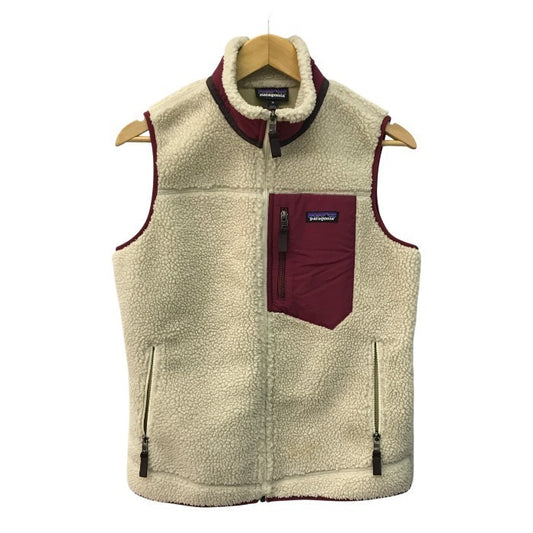 patagonia パタゴニア ウィメンズ クラシック レトロX ベスト レディース フリース 防風 定番 ベージュ/レッド Mサイズ 23083 中古 T1