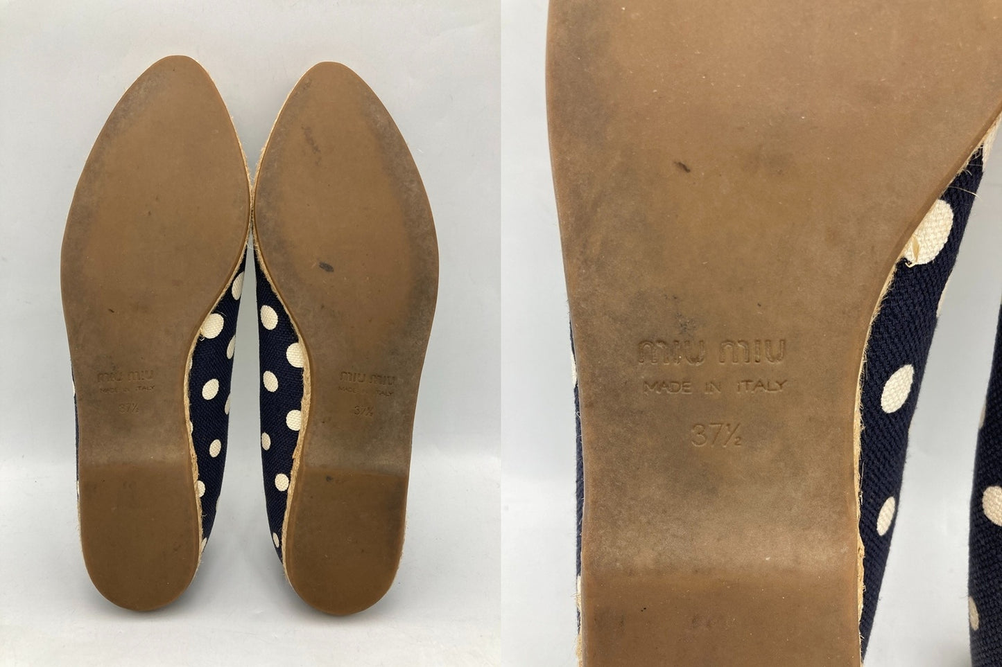 miu miu ミュウミュウ エスパドリーユ フラットシューズ サイズ37 1/2 中古 D4