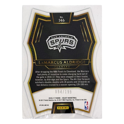 PANINI NBAカード SELECT PRIZM DIE-CUT LAMARCUS ALDRIDGE SPURS /199 #146 中古 IT1