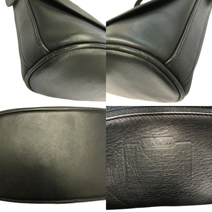 COACH コーチ ショルダーバッグ ユニセックス レザー シンプル フラップ 斜め掛け 男女兼用 オールド ブラック 4150 中古 T1