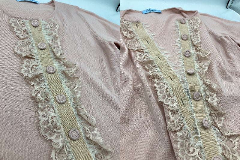 Blumarine ブルマリン レース付 フレアスリーブ カーディガン サイズ IT38 レディース 中古 D4
