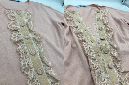 Blumarine ブルマリン レース付 フレアスリーブ カーディガン サイズ IT38 レディース 中古 D4