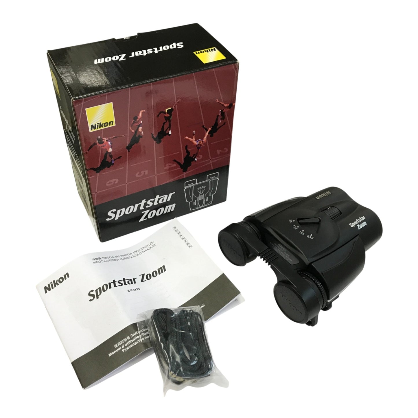 Nikon ニコン Sportstar Zoom 8-24×25 双眼鏡 ブラック 無段階変倍 多層膜コーティング 中古 T1