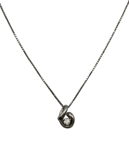 Pt900/Pt850 ダイヤ0.10ct プラチナネックレス 中古 D4