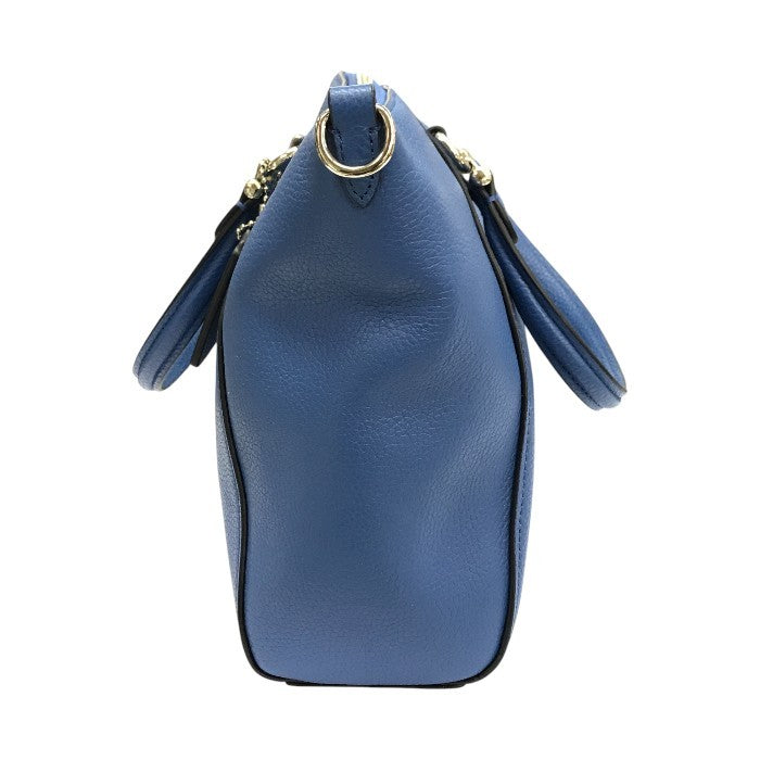 COACH コーチ プレーリーサッチェル ハンドバッグ レディース 2way ショルダー レザー シルバー金具 ブルー 58874 中古 T1