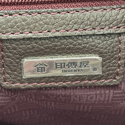 印傳屋 レザー 21手提 バッグ 6321 パープル 印伝屋 本革 鞄 レディース おしゃれ 中古 W４