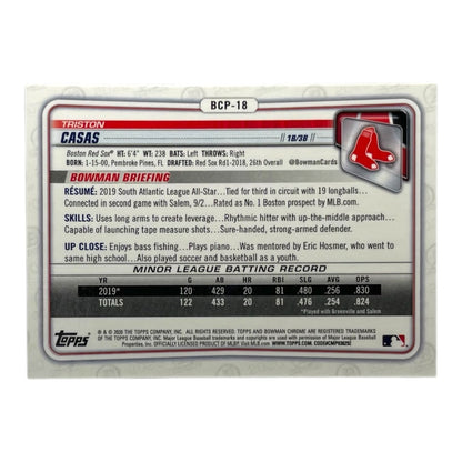 TOPPS MLBカード BOWMAN CHROME TRISTON CASAS BOSTON RED SOX /125 #BCP-18 中古 IT2