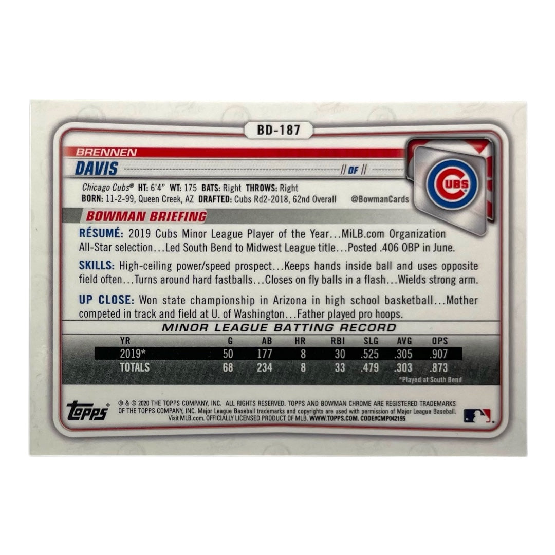 TOPPS MLBカード BOWMAN CHROME BRENNEN DAVIS CHICAGO CABS /150 #BD-187 中古 IT2