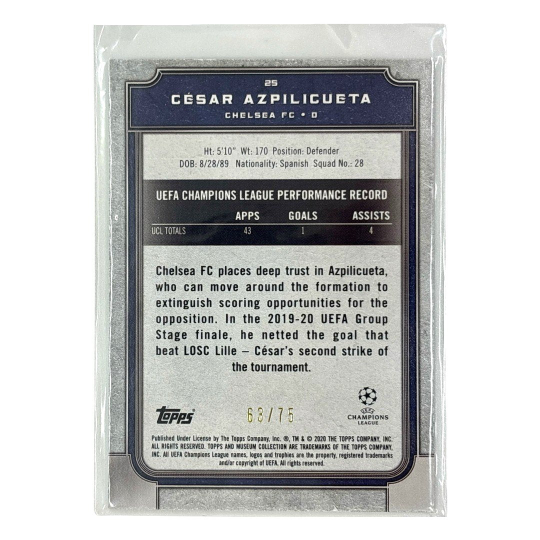 TOPPS サッカーカード MUSEUM COLLECTION CESAR AZPILICUETA CHELSEA /75 #25 中古 IT1