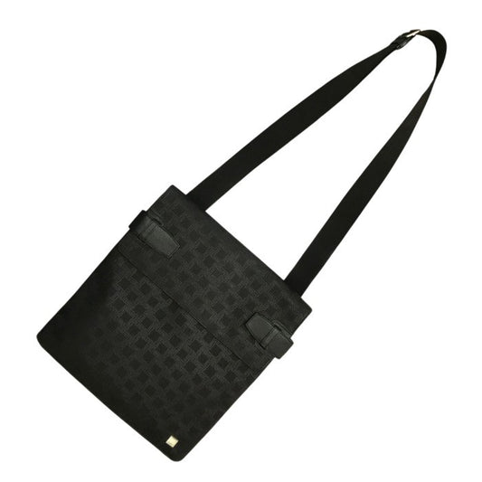 Dunhill ダンヒル ディーエイト ショルダーバッグ メンズ 斜め掛け エンボス PVC マグネット ブラック 中古 T1