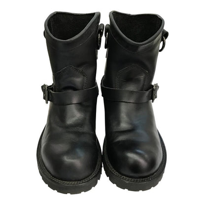 JACK ROSE × SLOW WEAR LION エンジニアブーツ メンズ レザー 別注 ショート ブラック Mサイズ OB-8967JS 中古 T1