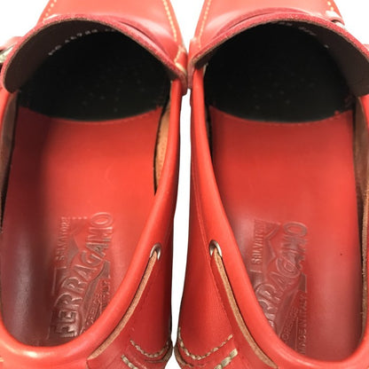 FERRAGAMO フェラガモ ドライビングシューズ メンズ ガンチーニ ローファー レッド 7サイズ MS45723 中古 T1