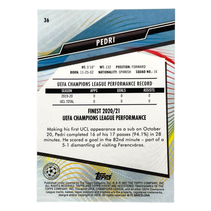 TOPPS サッカーカード FINEST PEDRI BARCELONA #36 中古 IT2