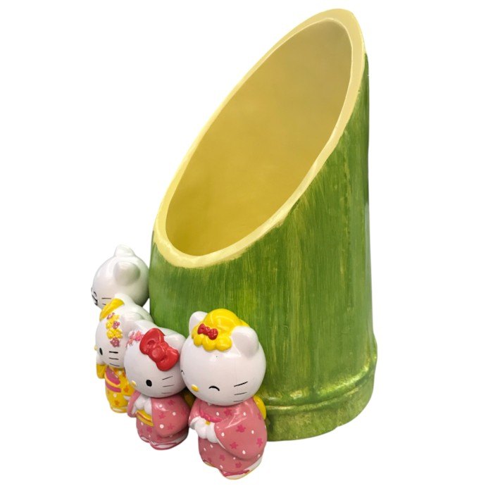 ハローキティ 門松 陶器 プランター 植木鉢 中古 Y1
