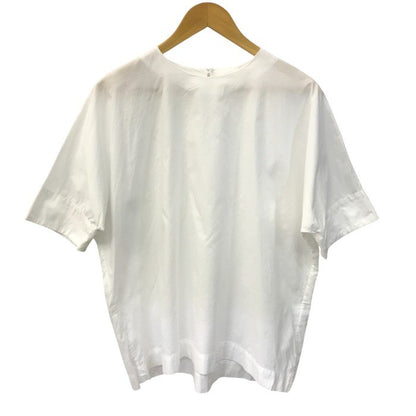 TOUJOURS トゥジュー ブラウス レディース 5分袖 コットン ゆったり ホワイト FREEサイズ 中古 T1