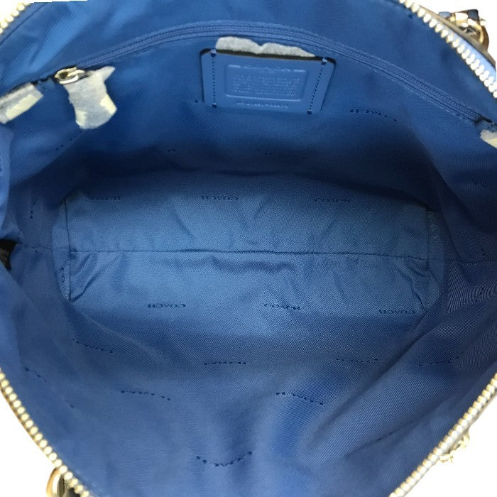 COACH コーチ プレーリーサッチェル ハンドバッグ レディース 2way ショルダー レザー シルバー金具 ブルー 58874 中古 T1