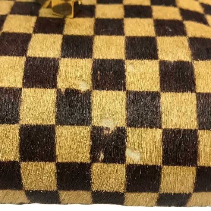 LOUIS VUITTON ルイヴィトン ダミエ ソバージュガゼル ショルダーバッグ レディース ハラコ レザー 斜め掛け ポシェット ブラウン M92130 中古 T1