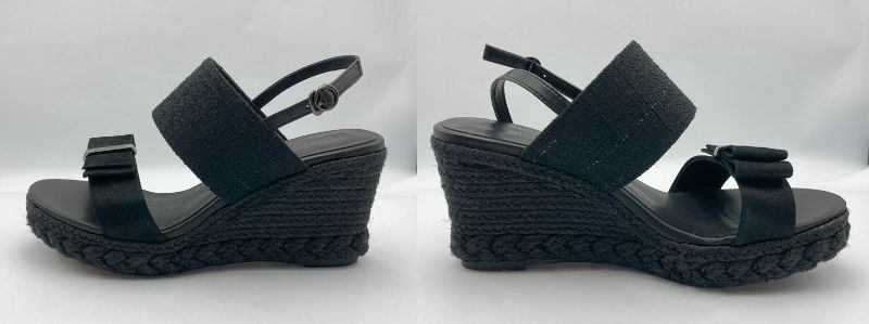 JILL STUART shoe ジルスチュアート リボンモチーフ プラットフォームジュートサンダル 24.0cm 中古 D4