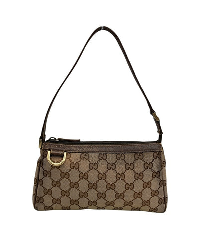 GUCCI グッチ GGキャンバス ハンドバッグ アクセサリーポーチ ブラウン 145750 中古 D4