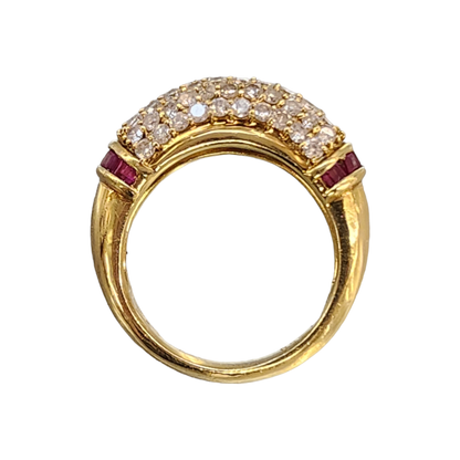 K18 ダイヤ 1.51ct リング レディース 18金 赤石 0.58ct ゴールド 11.5号 中古 T1