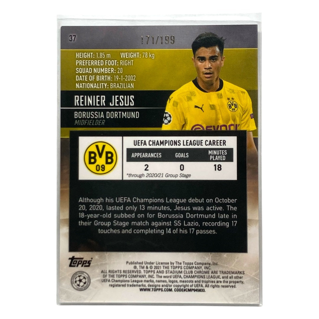 TOPPS サッカーカード STADIUM CLUB CHROME REINIER JESUS DORTMUND 171/199 #37 中古 IT2