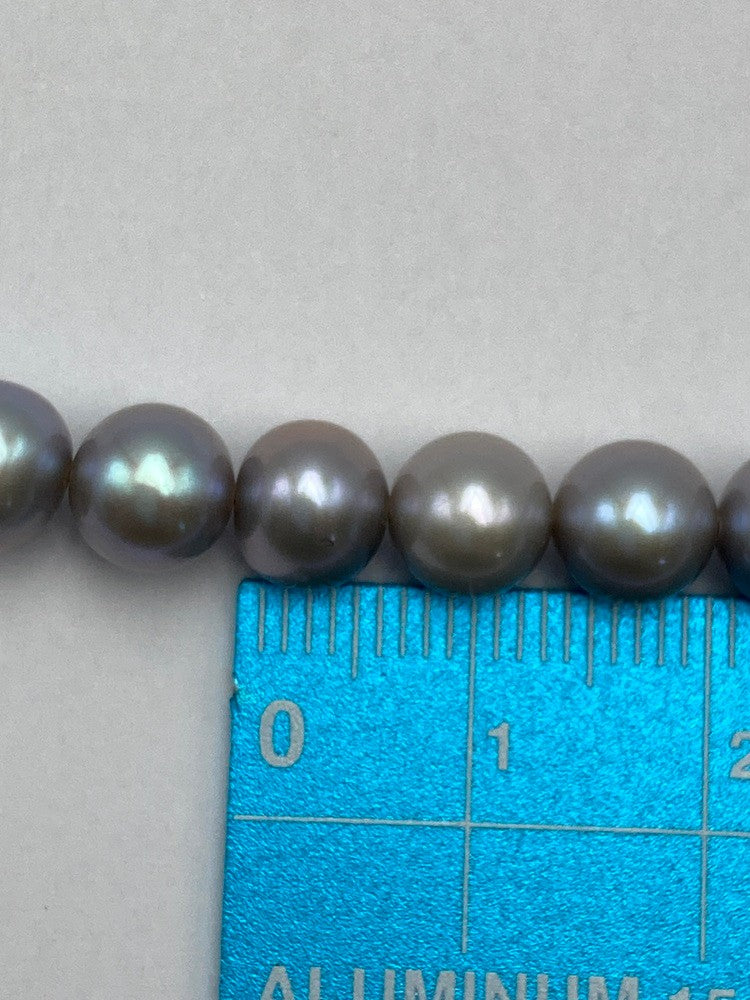 シルバー 4.5ー7.0mm グレーパール ネックレス 中古 D4