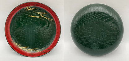 塗師 龍斎 木製 松葉 銘々皿 5客 中古 D4