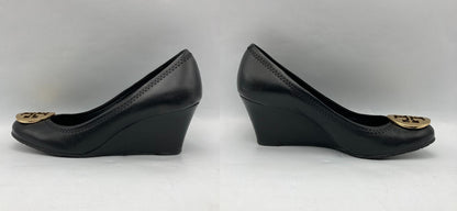 TORY BURCH トリーバーチ レザー ウェッジソール パンプス サイズ7M ブラック 中古 D4