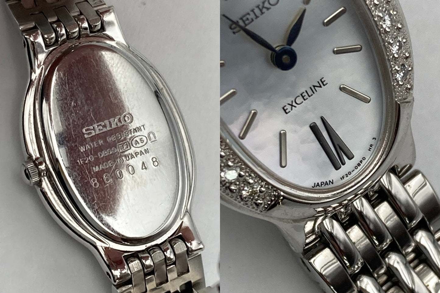 SEIKO セイコー エクセリーヌ ダイヤベゼル 腕時計 アナログ クォーツ 1F20-0BG0 レディース 中古 D4