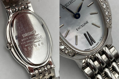 SEIKO セイコー エクセリーヌ ダイヤベゼル 腕時計 アナログ クォーツ 1F20-0BG0 レディース 中古 D4